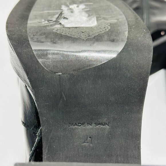 Free People Ruby Women's 41/ 10 Platform Bootie Black Patent Leather NWOB - Picture 10 of 12